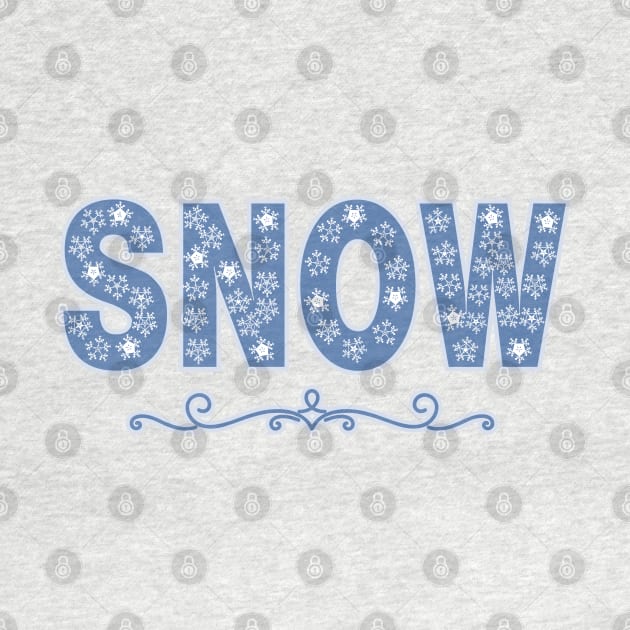 White Snowflake Snow Text by Barthol Graphics